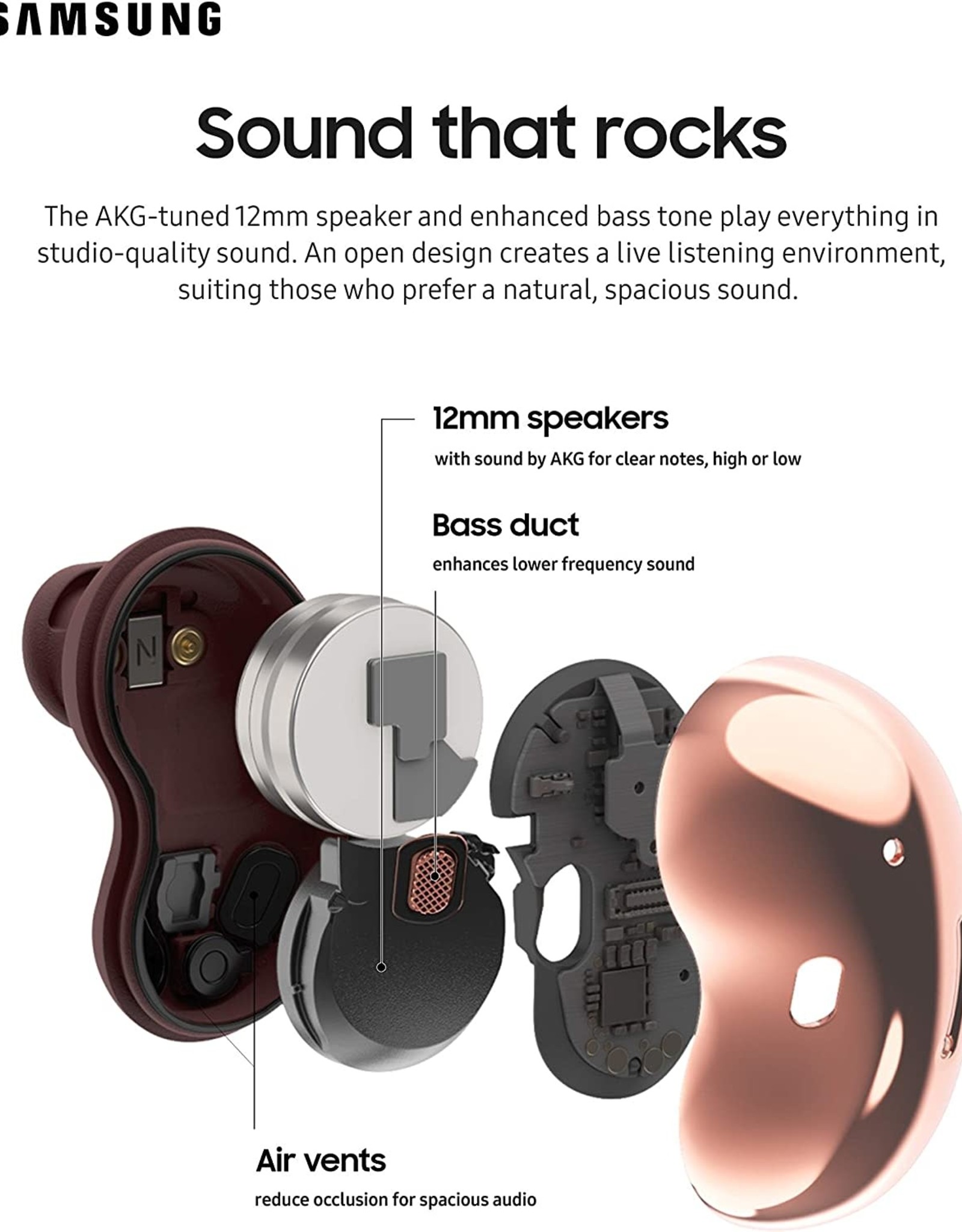 Samsung Galaxy Buds Live, True Wireless Earbuds W/Active Noise Cancelling (Wireless Charging Case Included)