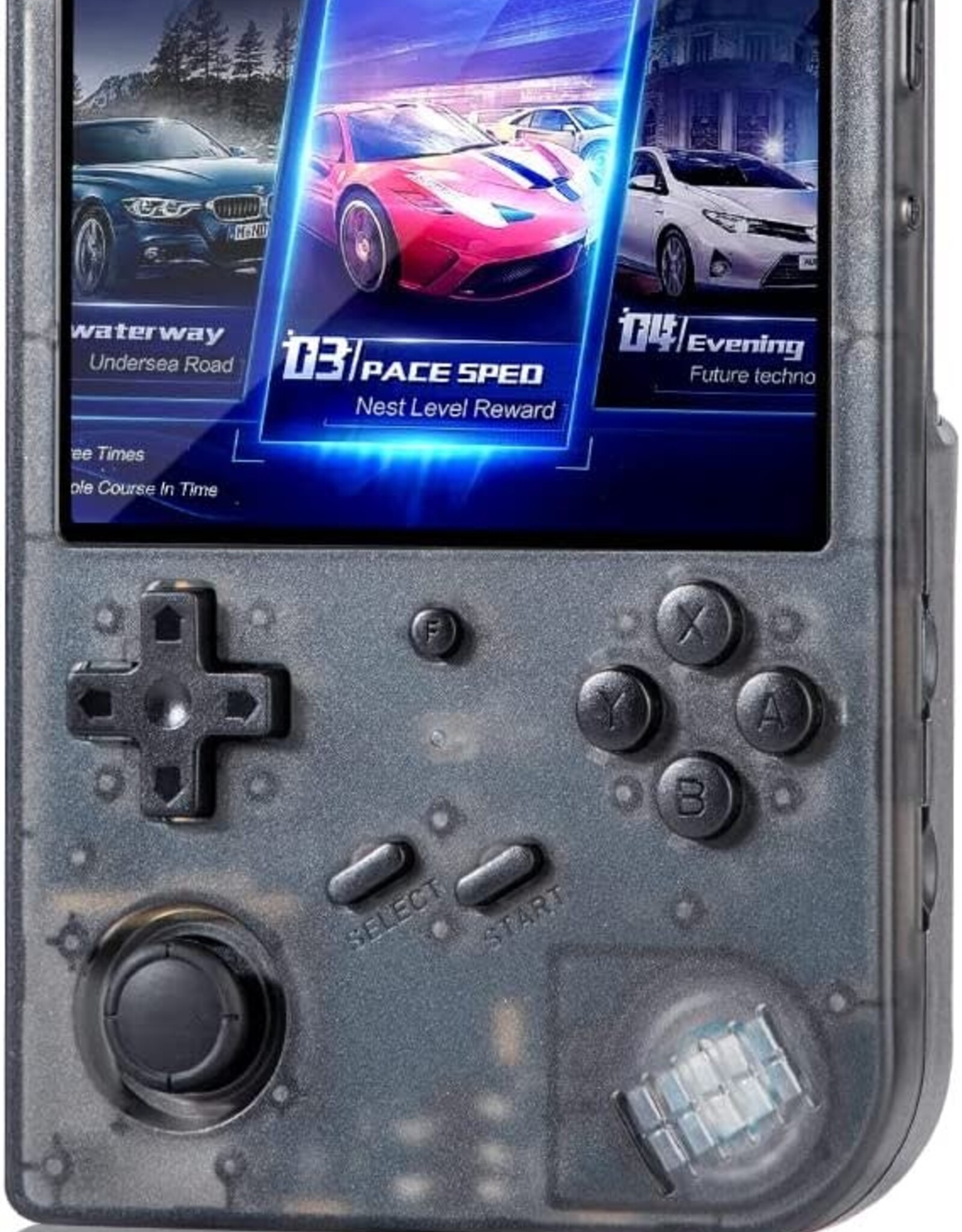 Transparent Black 256GB RG353V Handheld Game Console , Dual OS Android 11 and Linux System Support 5G WiFi 4.2 Bluetooth Moonlight Streaming HDMI Output Built-in 256G SD Card 4452 Games (RG353V-Transparent Black)