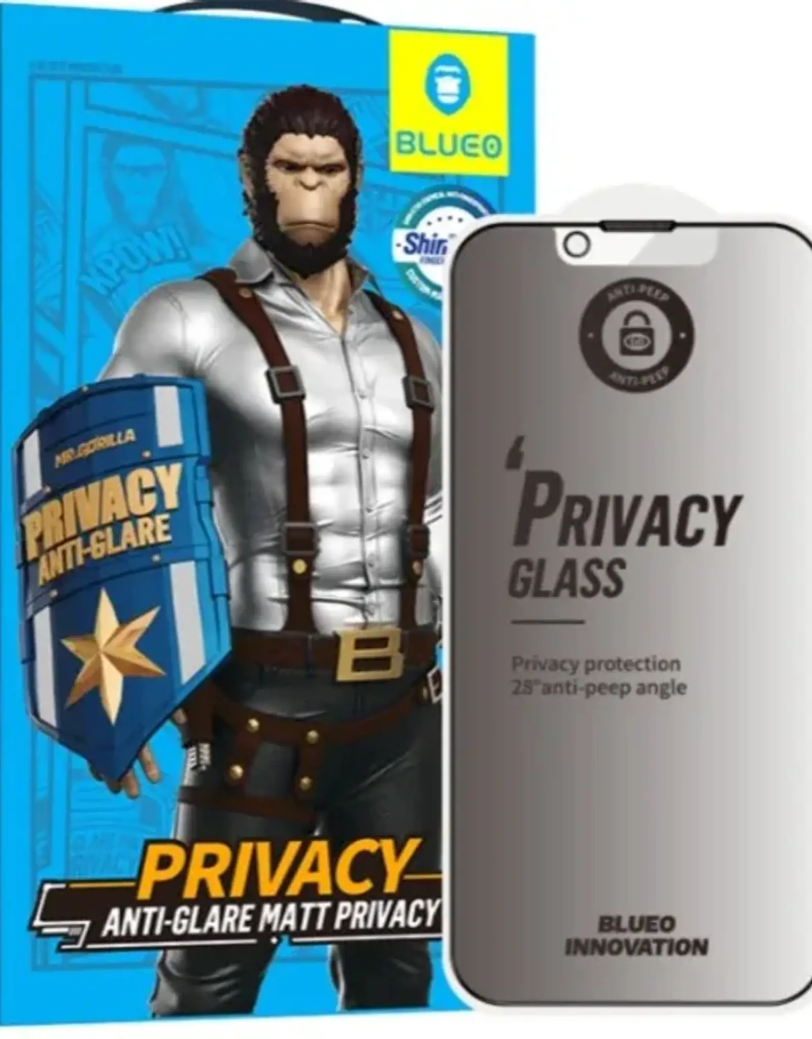 BLUEO 2.5D Silk full Privacy Anti-peep Matte Glass iPhone 14 6.1