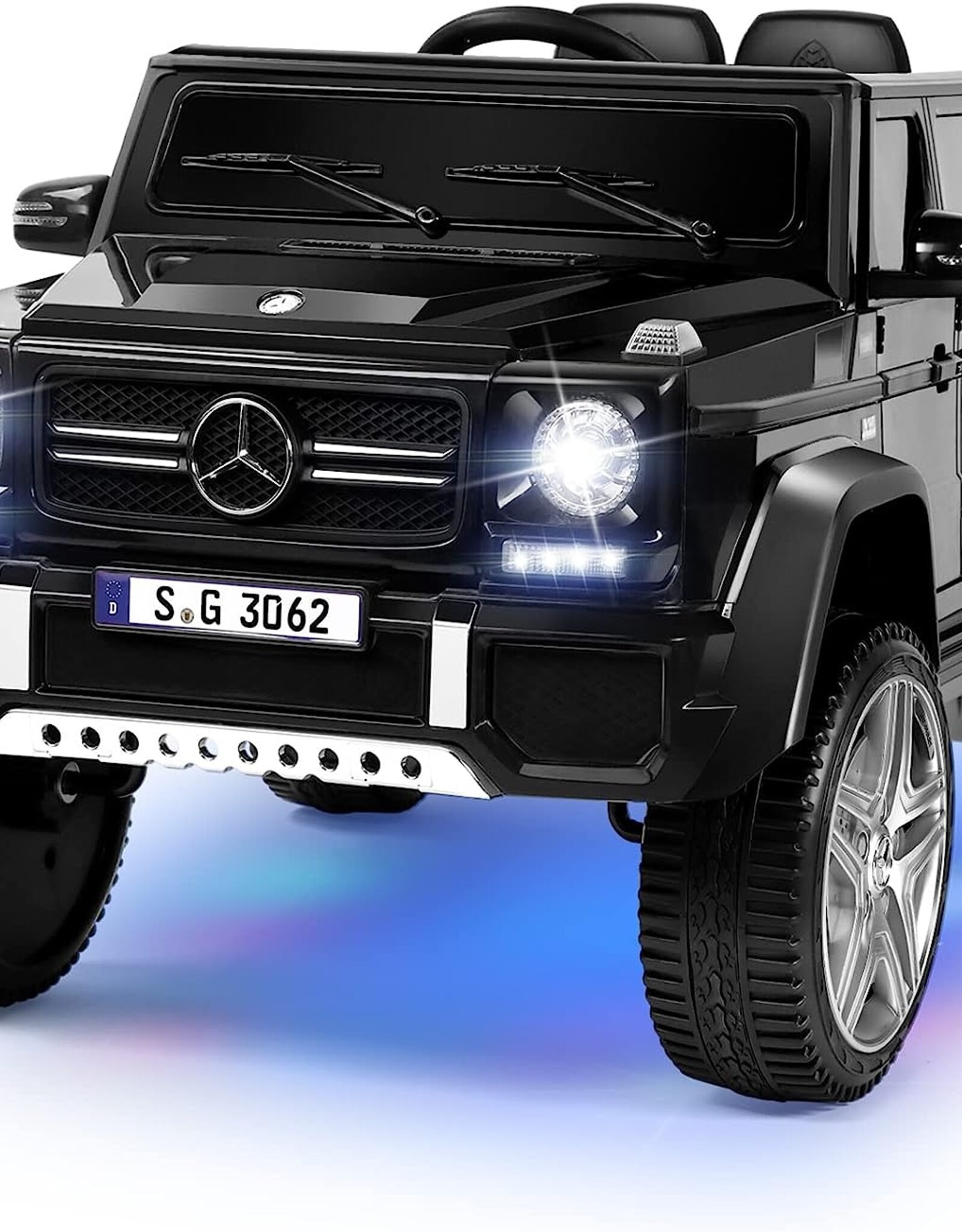 JOYLDIAS Kids Ride On Cars, Licensed Mercedes-Benz Maybach G650S, 12V7AH Battery Powered Toy Electric Car for Kids with 2.4GHz Remote Control, 2 Motors, 3 Speeds, Lock, Music, Horn, LED Lights, Black
