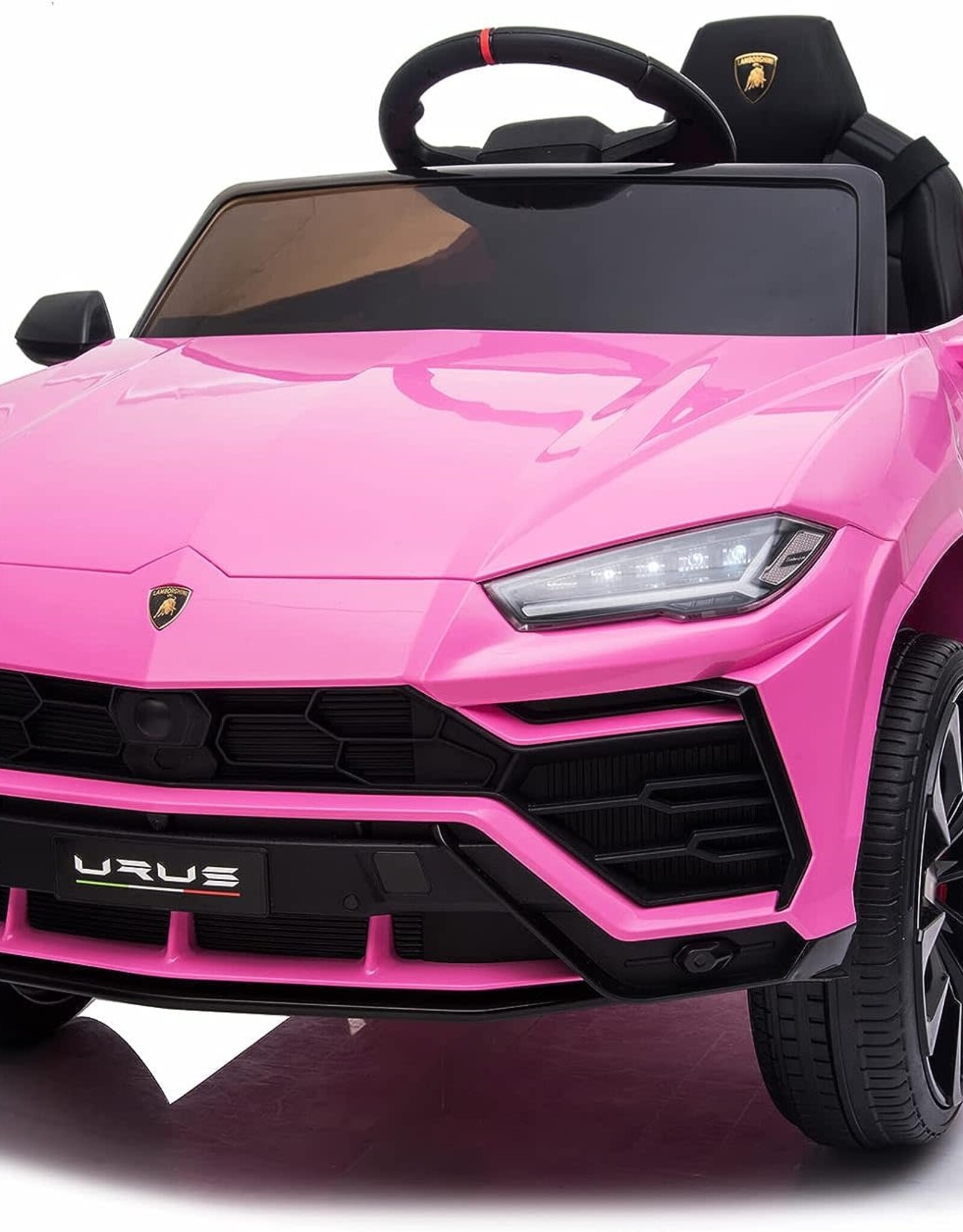 YOFE Kids Electric Ride On Car for Kids, 12V Licenced Lamborghini Kids Electric Vehicles with Remote Control, AUX, Spring Suspension, Music, LED Lights, USB Port, Foot Pedal (Pink)