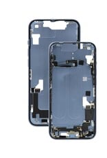 Mid-Frame Housing With Power And Volume Button Compatible For iPhone 14 (International Version) (Used OEM Pull: Grade A) (Blue)