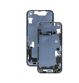 Mid-Frame Housing With Power And Volume Button Compatible For iPhone 14 (International Version) (Used OEM Pull: Grade A) (Blue)