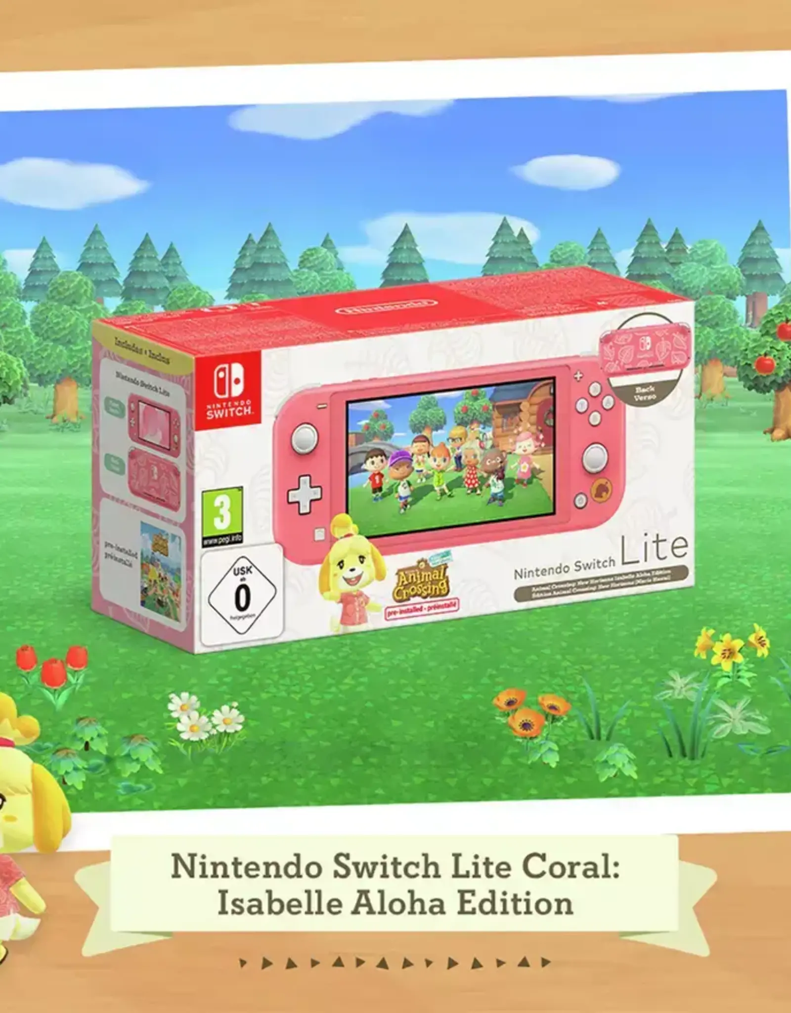 Nintendo Switch Lite Animal Crossing Bundle - Coral