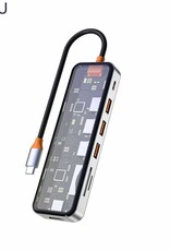 Wiwu Cyber Hub 7 in 1 USB-C Hub transparent