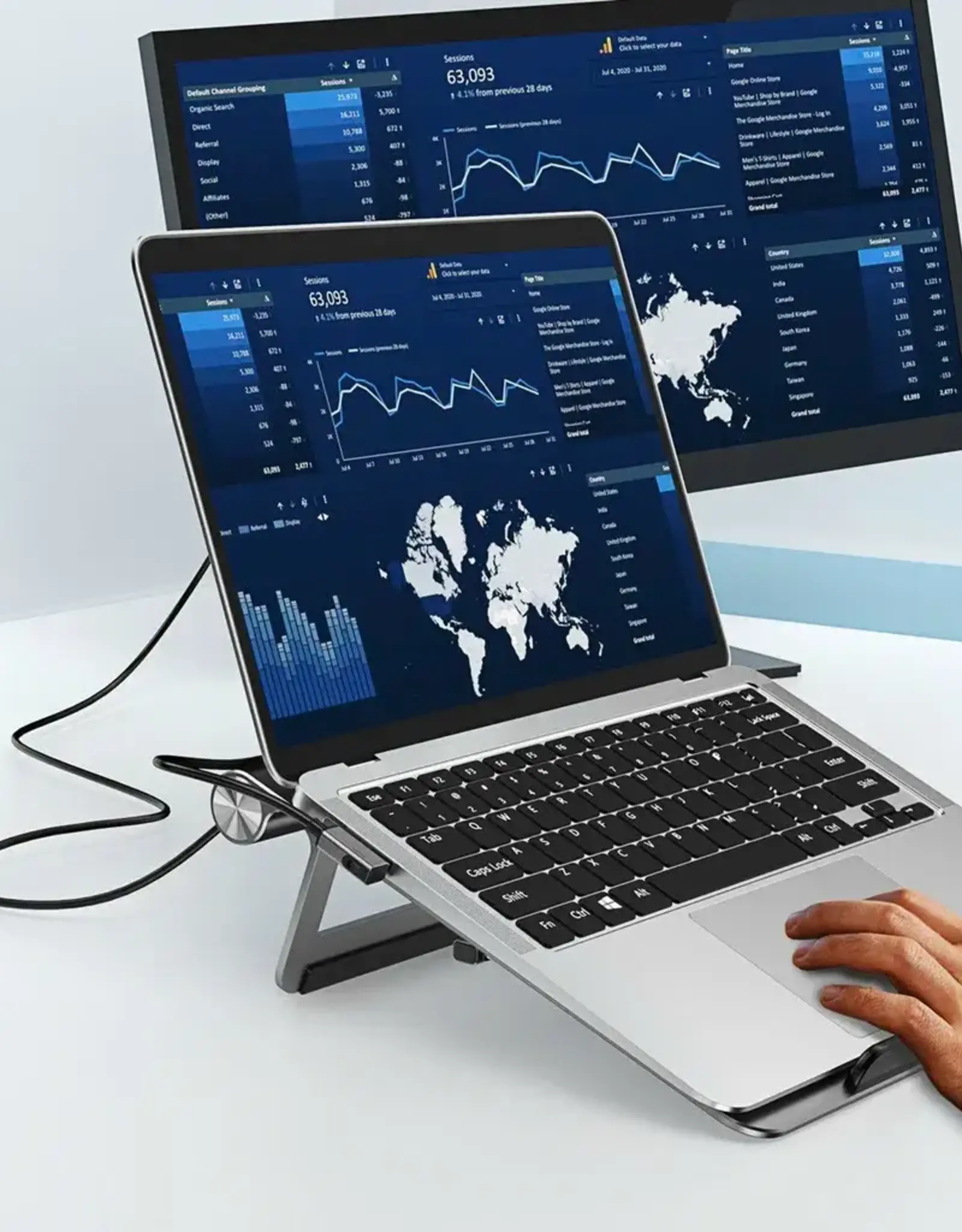 Wiwu Laptop Stand Hub 8 in 1 USB Docking Station