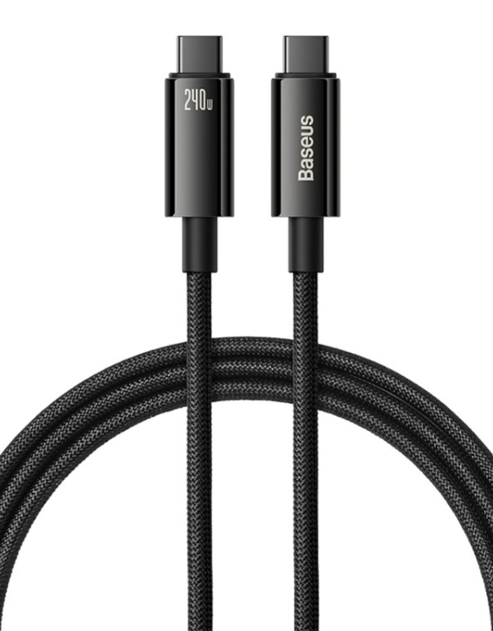 Baseus 240w Tungsten gold fast charging data cable type c to type c 2m black