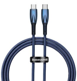 Baseus 100w Glimmer Series Fast Charging data cable type c to type c Blue 1m