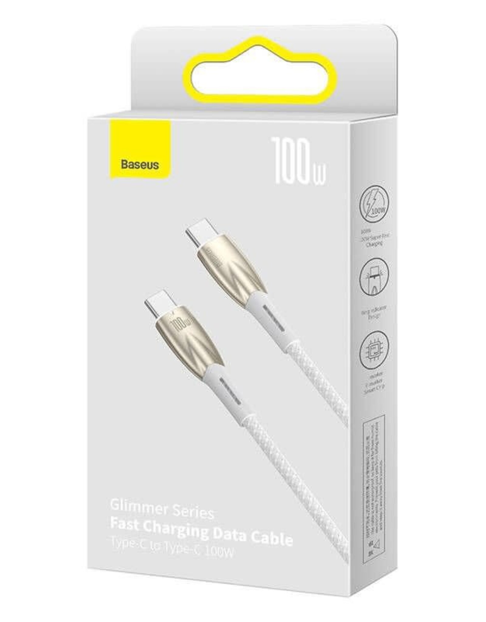 Baseus 100w Glimmer Series Fast Charging data cable gold type c to type c 2m