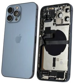 Back Housing W/Small Components Pre-Installed Compatible For iPhone 13 Pro (Used OEM Pull: Grade A) (Sierra Blue)