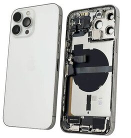 Back Housing W/ Small Components Pre-Installed Compatible For iPhone 13 Pro (Used OEM Pull: Grade A) (Silver)