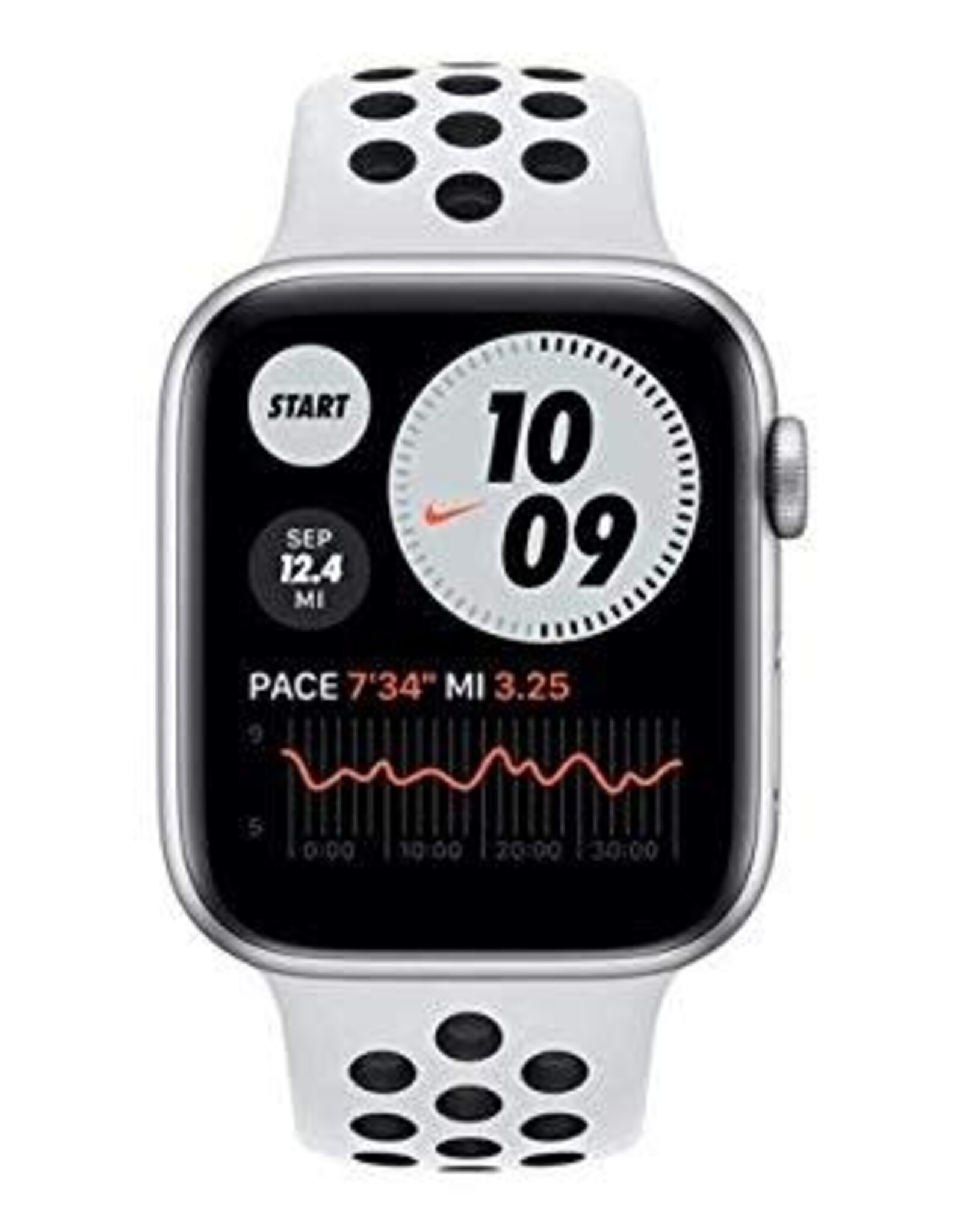 Apple Watch Nike SE GPS + Cellular, 44mm Silver Aluminum Case with Pure Platinum/Black Nike Sport
