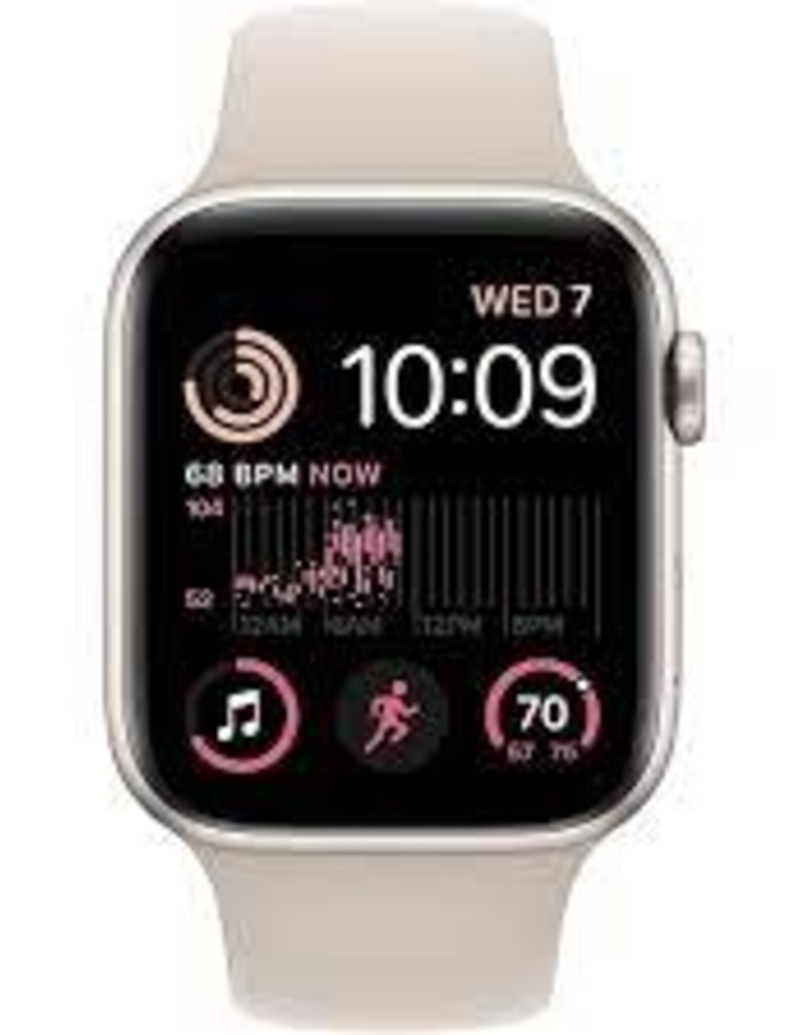 Apple Watch SE (2nd Generation) GPS 44mm Starlight Aluminum Case with Starlight Sport Band - S/M Apple