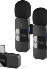BOYA Wireless Lavalier Microphone USB C (Daul Mics)