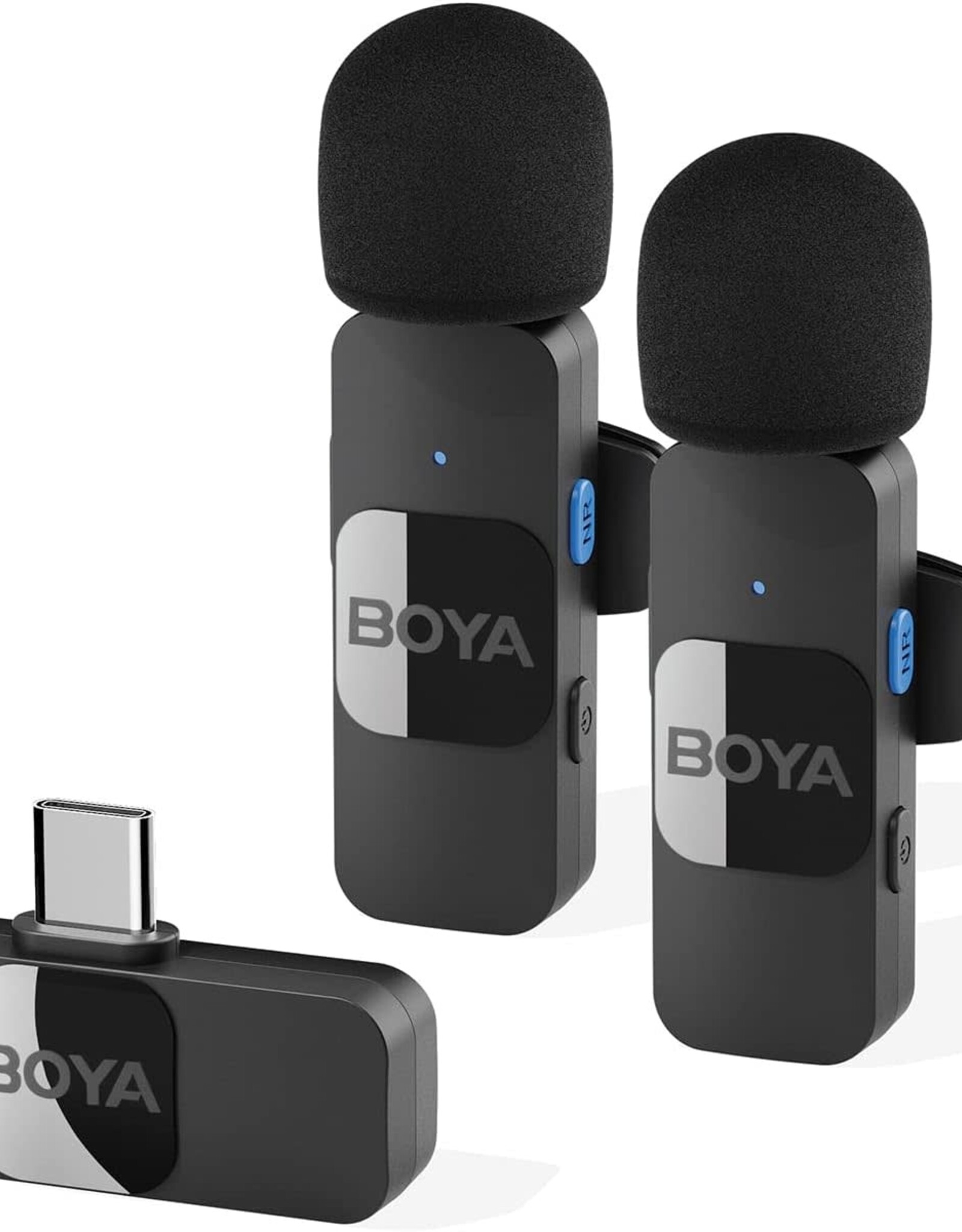 BOYA Wireless Lavalier Microphone USB C (Daul Mics)