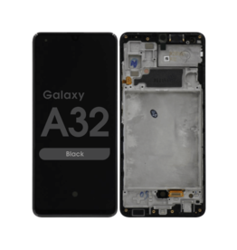 OLED Assembly With Frame Compatible For Samsung Galaxy A32 (A325 / 2021) (Refurbished) (Awesome Black)