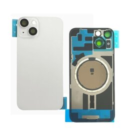 Back Glass With Steel Plate With MagSafe Magnet Pre-Installed Compatible For iPhone 14 (Used OEM Pull: Grade A) (Blue)