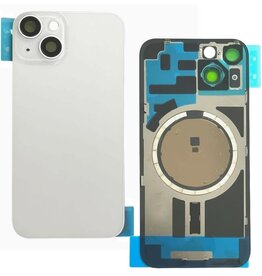 Back Glass With Steel Plate With MagSafe Magnet Pre-Installed Compatible For iPhone 14 (Used OEM Pull: Grade A) (Starlight)