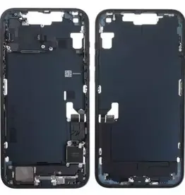 Mid-Frame Housing With Power And Volume Button Compatible For iPhone 14 Plus (International Version) (Used OEM Pull: Grade A) (Midnight)