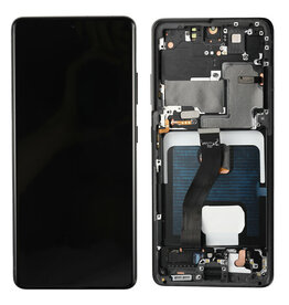 OLED Assembly With Frame Compatible For Samsung Galaxy S21 Ultra 5G (Refurbished) (Phantom Black)