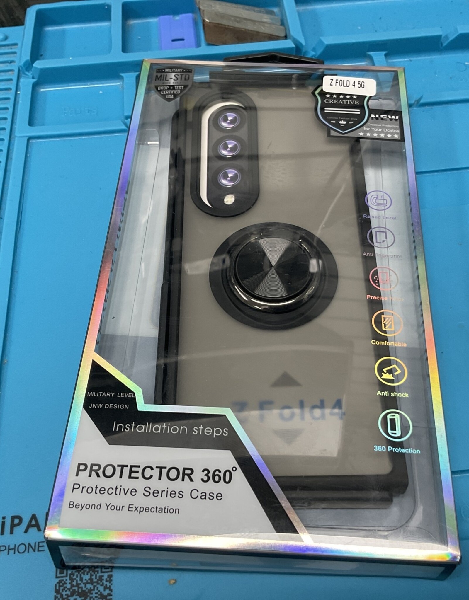 Z Fold 4 5G Protector 360 Degrees Phone Case Clear Black