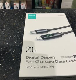 S-CL020A16 Prism Series 20W Type-C to Lightning Digital Display Fast Charging Data Cable 1.2m-Black