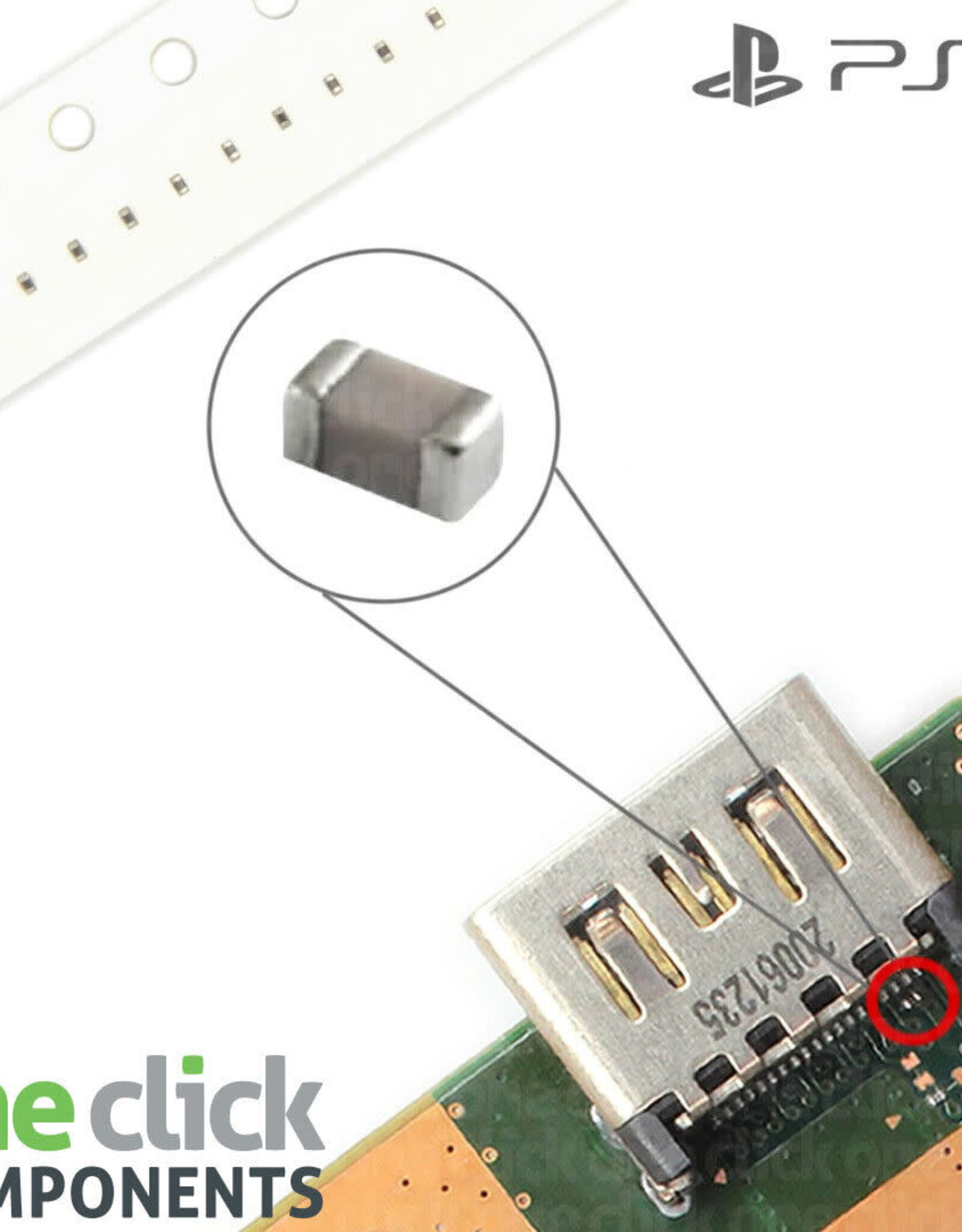 HDMI Port Ceramic Capacitors for PlayStation 5 PS5 (0.1 uf / 0201 cap) (10 Pack) (Soldering Required)
