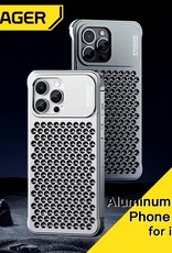ESSAGER For iPhone 15 Pro Max Aluminium Alloy Case Heat Dissipation Back Cover - Dark Grey