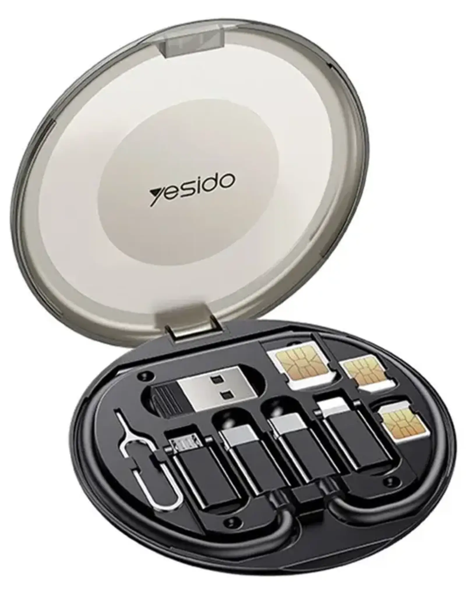 YESIDO CA118 Multi-Function 60W Charging Data Cable 6-in-1 Adapter Cable Set with Storage Box