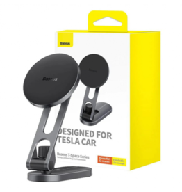 Baseus T-Space Series Folding Metal Car Mount Magnetic Phone Holder Frost Silver