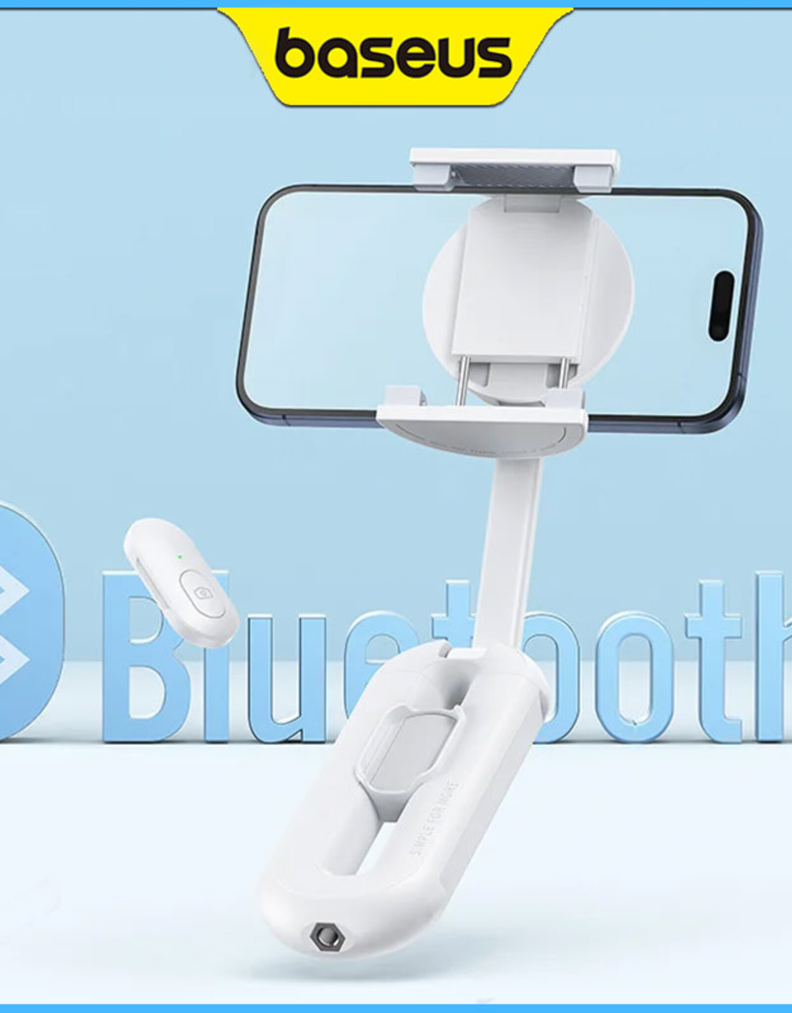 Baseus TechShot Series Dual- Support Phone Selfie Stick Moon White