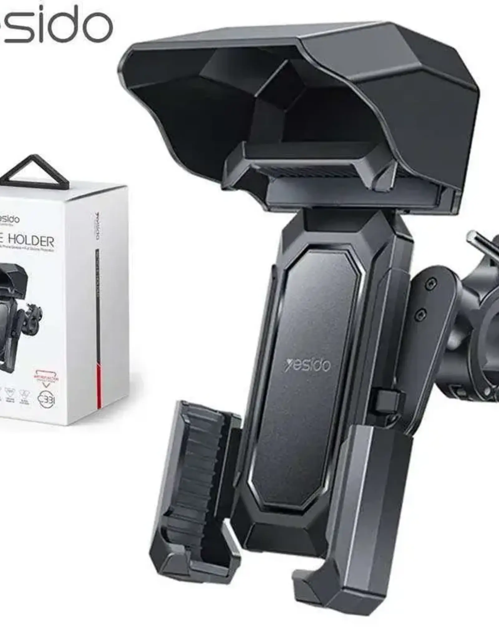 YESIDO C331 Bicycle Phone Holder with Sunshade, Bike Handlebar Phone Mount