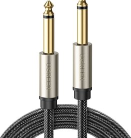 UGREEN 40815 10- Meter 6.35mm Male to Male Straight Audio Cable Nylon Braided Aux Cord For Electric Guitar/Home Theatre/Amplifier/Bass