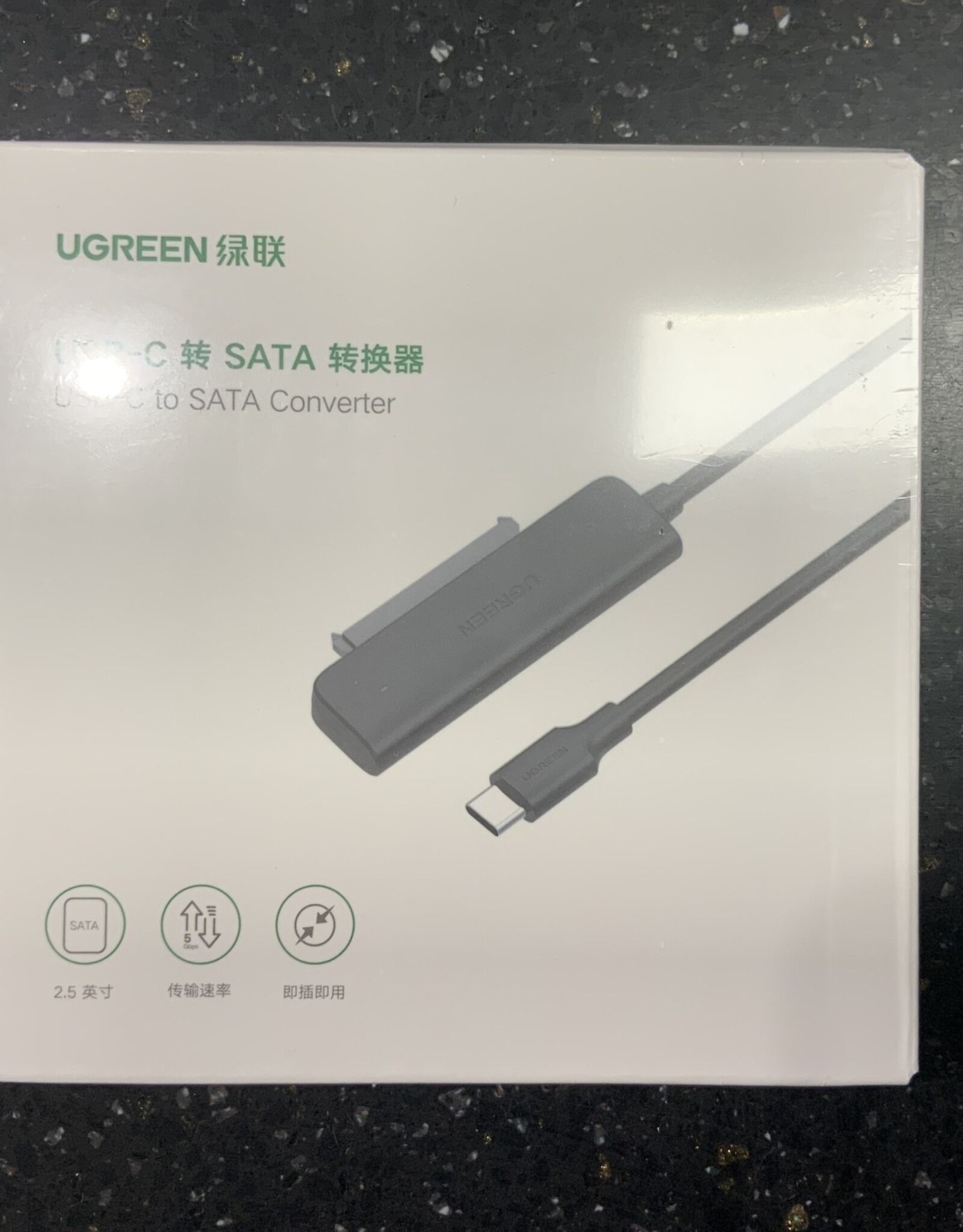 UGREEN 70610 SATA to USB C Adapter Cable for 2.5" SSD / HDD Hard Drive Connector 5Gbps Transfer Speed Support SATA III UASP Thunderbolt 3 Compatible with Samsung Seagate WD Hitachi Toshiba MacBook Pro