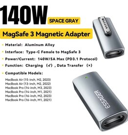 ESSAGER Type-C Female Adapter Compatible with MagSafe Magnetic Converter for MacBook
