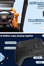 24V JCB Ride On Excavator, Construction Electric Vehicle for Kids 3-8 with Tractor, Bulldozer, Digging Arm, Remote Control, Adjustable Speeds, Yellow