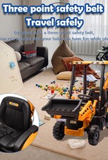 24V JCB Ride On Excavator, Construction Electric Vehicle for Kids 3-8 with Tractor, Bulldozer, Digging Arm, Remote Control, Adjustable Speeds, Yellow