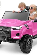 Hikole 24V 2 Seater Ride On Car Toys w/Parent Remote Control, 2WD/4WD Switchable, 4xSpring Suspension, 3 Speeds, Wireless Music, Electric Vehicle Car for Kids Ages 4-8, Pink