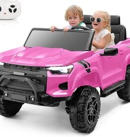 Hikole 24V 2 Seater Ride On Car Toys w/Parent Remote Control, 2WD/4WD Switchable, 4xSpring Suspension, 3 Speeds, Wireless Music, Electric Vehicle Car for Kids Ages 4-8, Pink