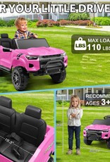 Hikole 24V 2 Seater Ride On Car Toys w/Parent Remote Control, 2WD/4WD Switchable, 4xSpring Suspension, 3 Speeds, Wireless Music, Electric Vehicle Car for Kids Ages 4-8, Pink