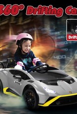 TOBBI Kids Ride on 24V Licensed Lamborghini STO Electric Car for Kids 3-8 Battery Powered Ride on Toys Lambo Sports Car with Remote Control Motorized Drift Vehicle High Speed 10km/h, Gray