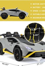 TOBBI Kids Ride on 24V Licensed Lamborghini STO Electric Car for Kids 3-8 Battery Powered Ride on Toys Lambo Sports Car with Remote Control Motorized Drift Vehicle High Speed 10km/h, Gray