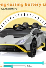 TOBBI Kids Ride on 24V Licensed Lamborghini STO Electric Car for Kids 3-8 Battery Powered Ride on Toys Lambo Sports Car with Remote Control Motorized Drift Vehicle High Speed 10km/h, Gray