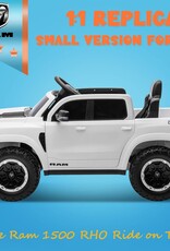 ENYOPRO 12V Ram 1500 Electric Ride On Truck for Kids, Remote Control Ride On Car for Toddlers, Electric Power Car w/4 Wheels Shock Absorption, Soft Start, 2 Speeds, LED Lights, BT/USB/MP3, White