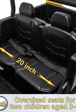 24V 2 Seater Kids Ride on Car Truck, Ride On UTV with 2x200W Motor Ride On Dump Truck, Ride On Car with Dump Bed/Shovel, Electric Vehicle with Durable Tires, LED Light, Music, Remote Control, Black