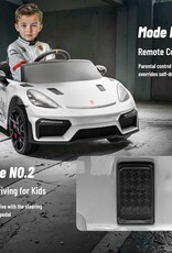 Porsche 718 Ride On Toy for Kids,12V Kids Electric Car to Drive with Remote Control,Kids Sports Ride on Car with 4-Wheel Suspension,35W Dual Motors,3 Speed,Bluetooth,Tail Light (White)