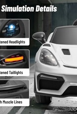 Porsche 718 Ride On Toy for Kids,12V Kids Electric Car to Drive with Remote Control,Kids Sports Ride on Car with 4-Wheel Suspension,35W Dual Motors,3 Speed,Bluetooth,Tail Light (White)
