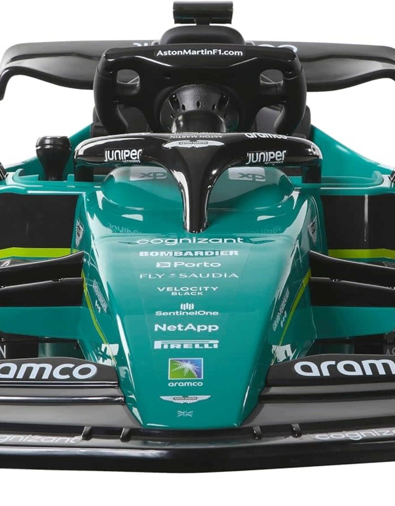 Dynacraft 12V Aston Martin Aramco Formula One Team Race Car for Age 3-8 Years, with Remote Contol