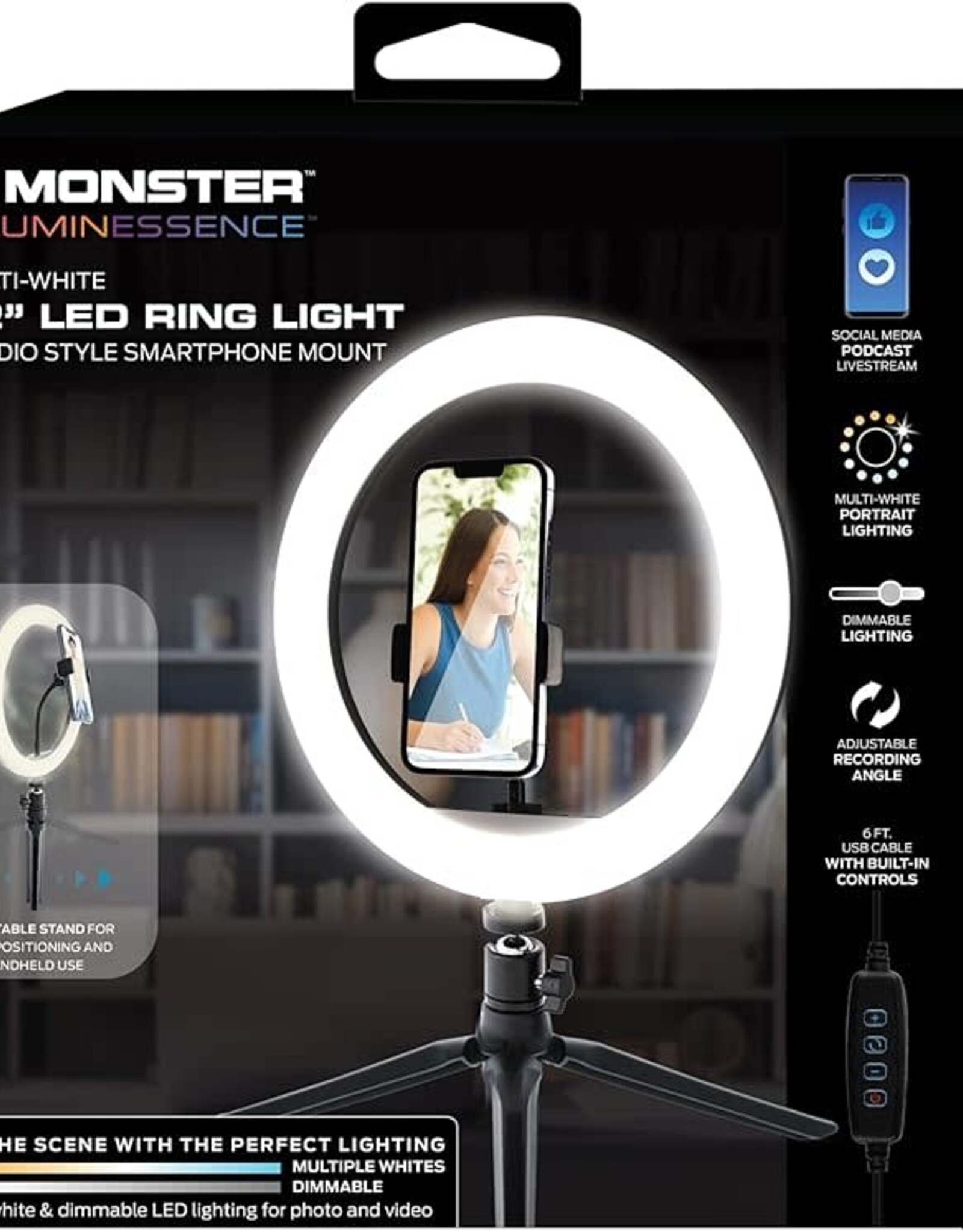 Monster Multi-White 12" LED Ring Light (MSV7-1012-MWT)*