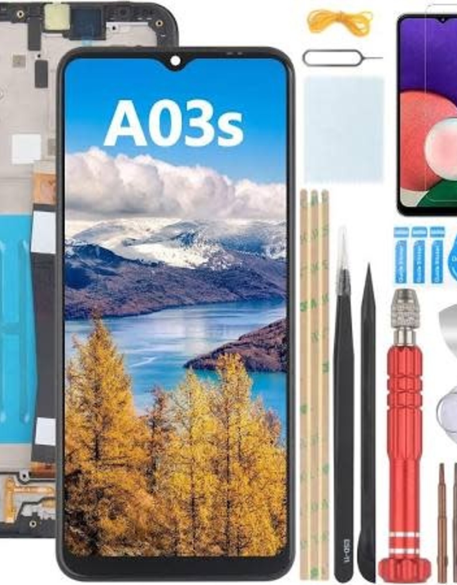 LCD Assembly Compatible For  (US Version) Samsung Galaxy A03s (A037F / 2021) (Dual Sim) (Micro USB Frame) (Refurbished) (All Colors)(Parts)